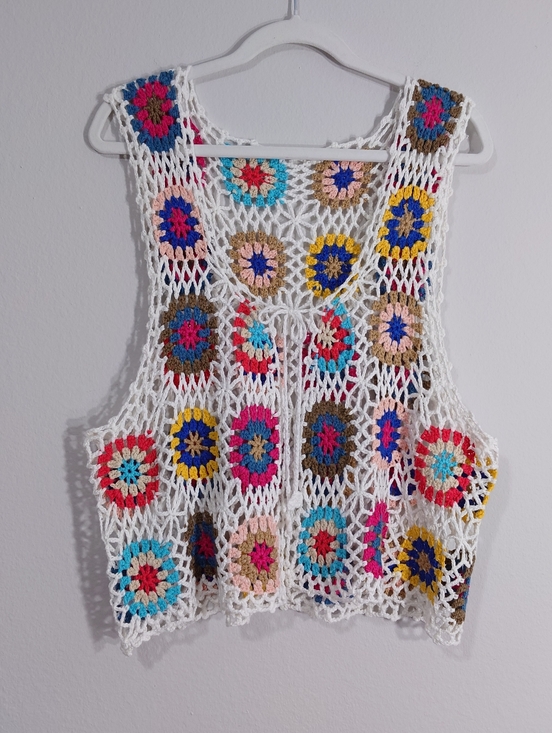 Urban Outfitters Tops - Urban Outfitters Crochet Granny Square Vest Boho Festival Cottagecore Top